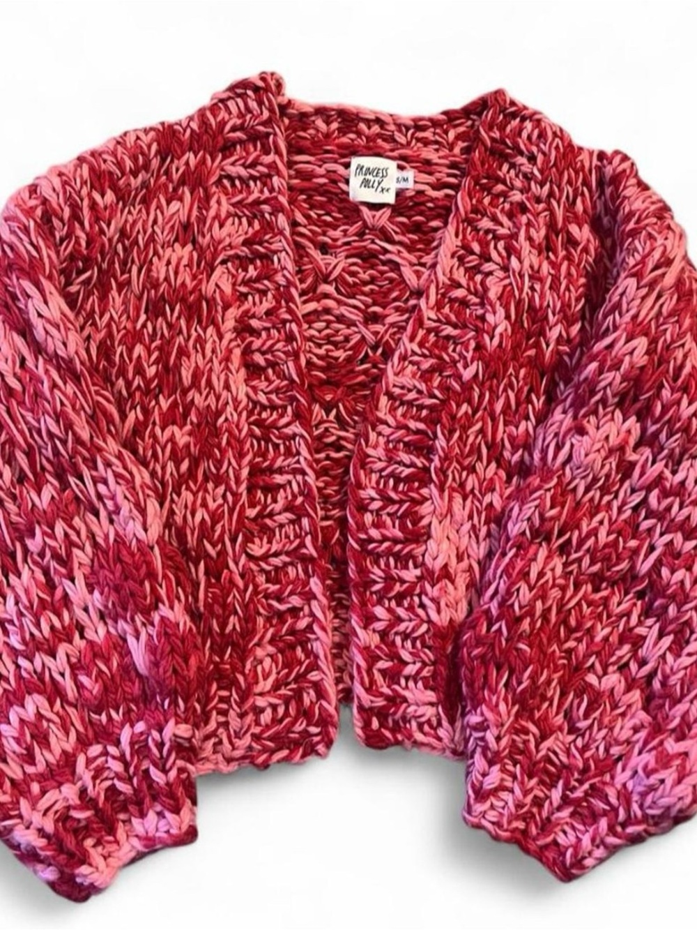 Princess Polly Pink Multi-Tone Chunky Open Cardigan